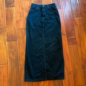 Acne Studios Black Denim Maxi Column Skirt, Size Small